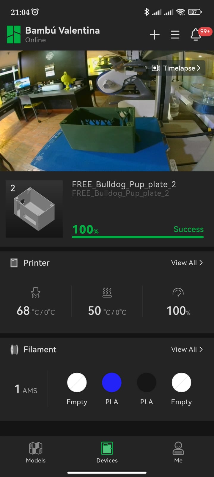 Bambulab A1 process view
